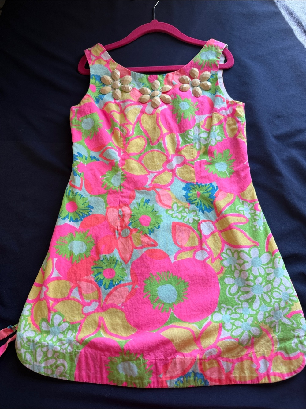 Lilly Pulitzer Girls Floral Sleeveless Shift Dress in Pink, Green, Blue